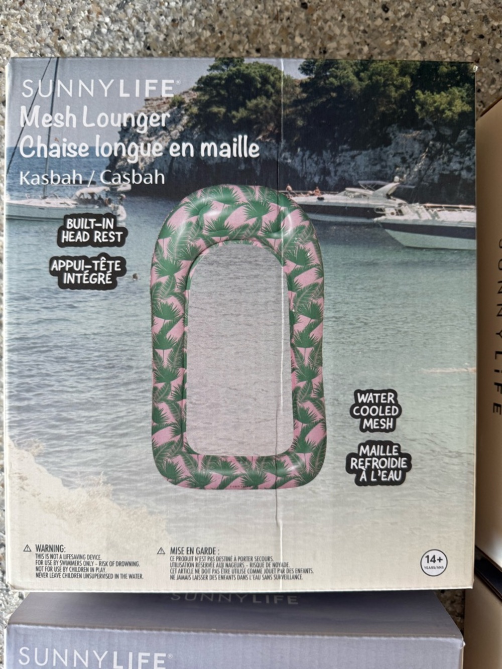 NEW Sunnylife Kasbah Pink & Green Palm Tree Mesh Pool Lounger Float Floatie